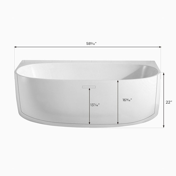 Maykke Ocala 58" x 33" Freestanding Soaking Bathtub & Reviews Wayfair.ca